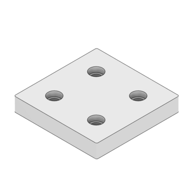 32-9090WS-1SS MODULAR SOLUTIONS MOUNTING PLATE 90 X 90 NO CENTER HOLE
